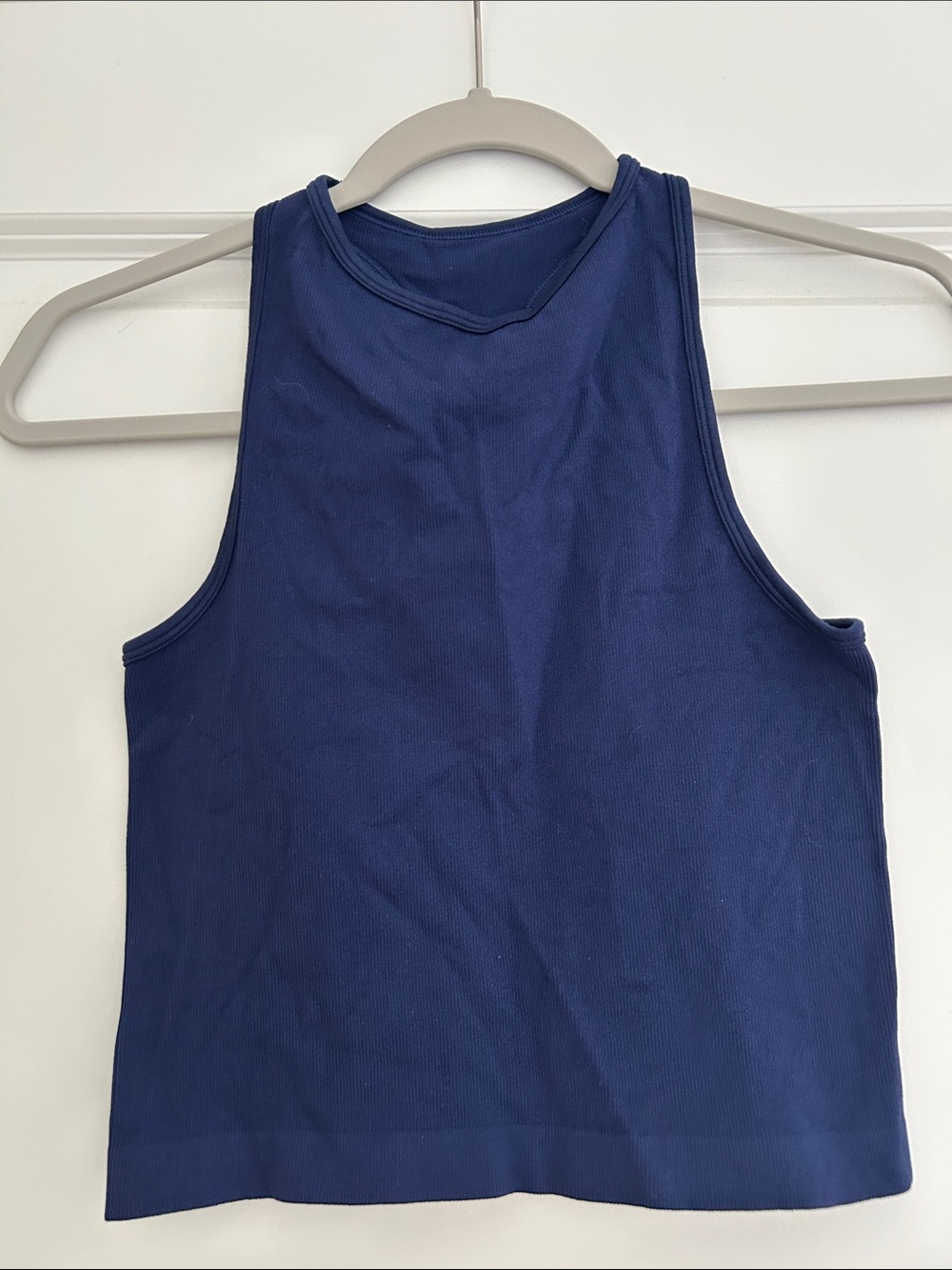 Free People Navy Ribbed Cropped Tank Top XS/S